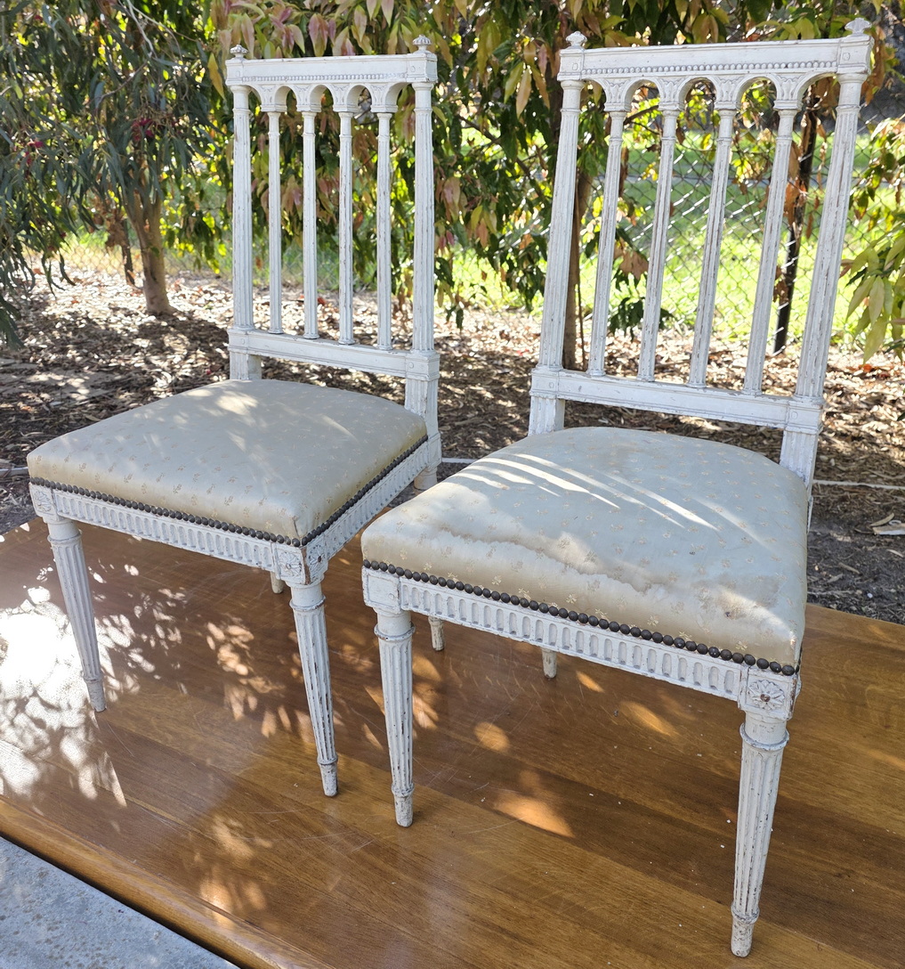 A pair of French Directoire Hall Chairs